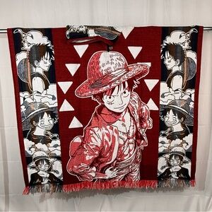 Anime Dragon One Piece Luffy Adult Unisex Warm Fall/Winter Mexican Style Poncho